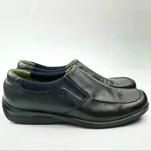 Report flats size 10 black leather loafers